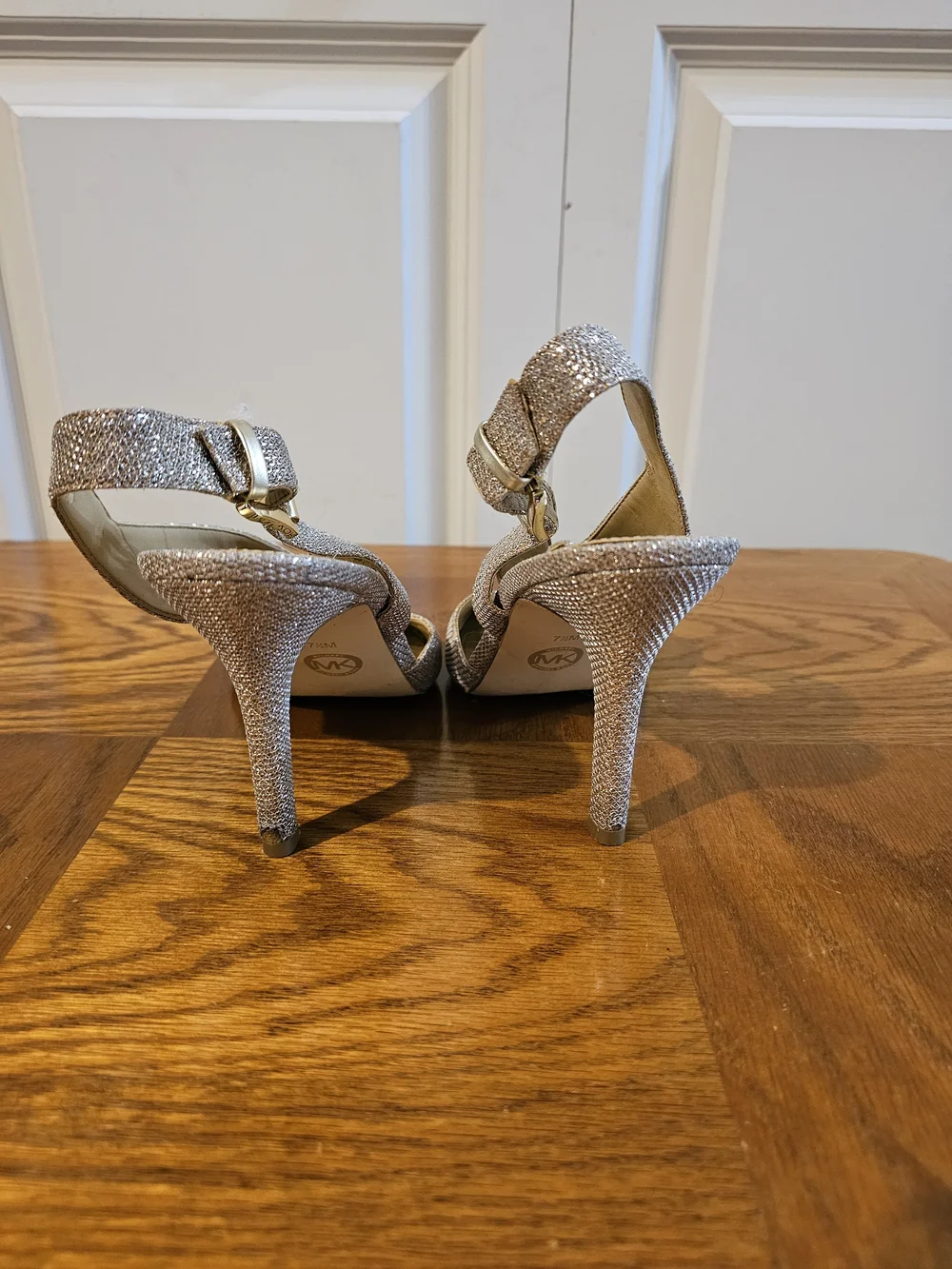 Michael Kors Gold Glitter Slingback Heels - Picture 5 of 7